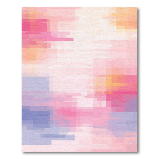 Pastel Hued Geometric Blocks Rug