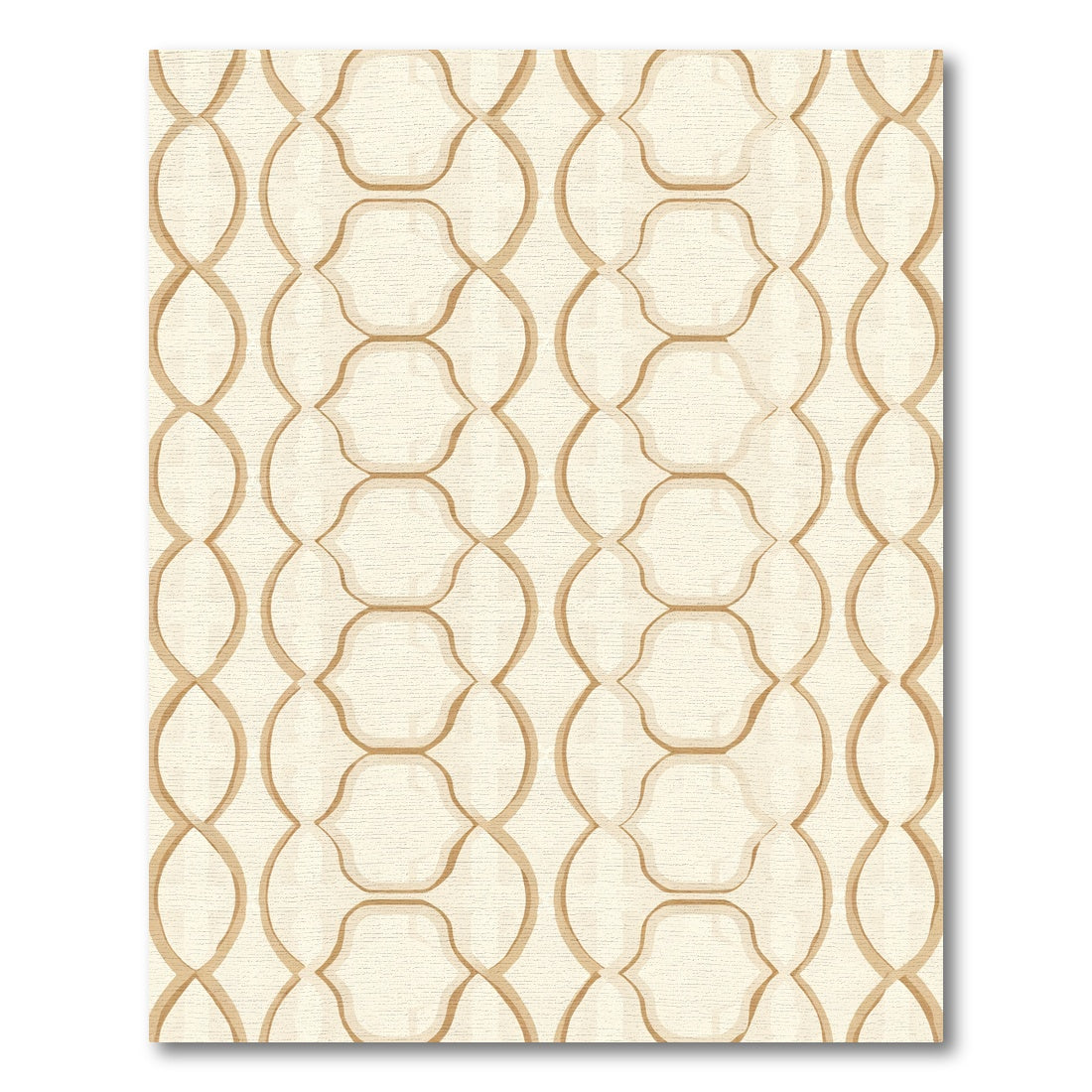 Geometric Lattice Tan Outline Rug
