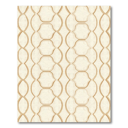 Geometric Lattice Tan Outline Rug