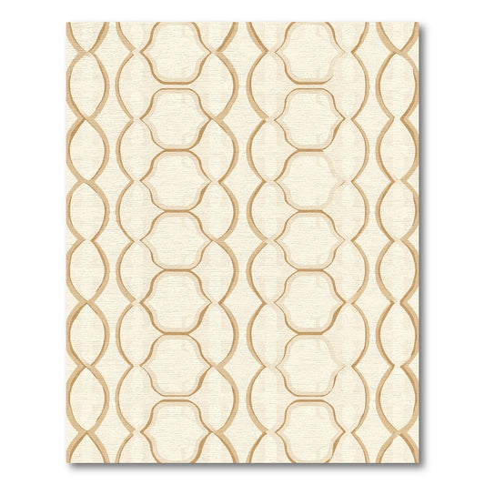 Geometric Lattice Tan Outline Rug