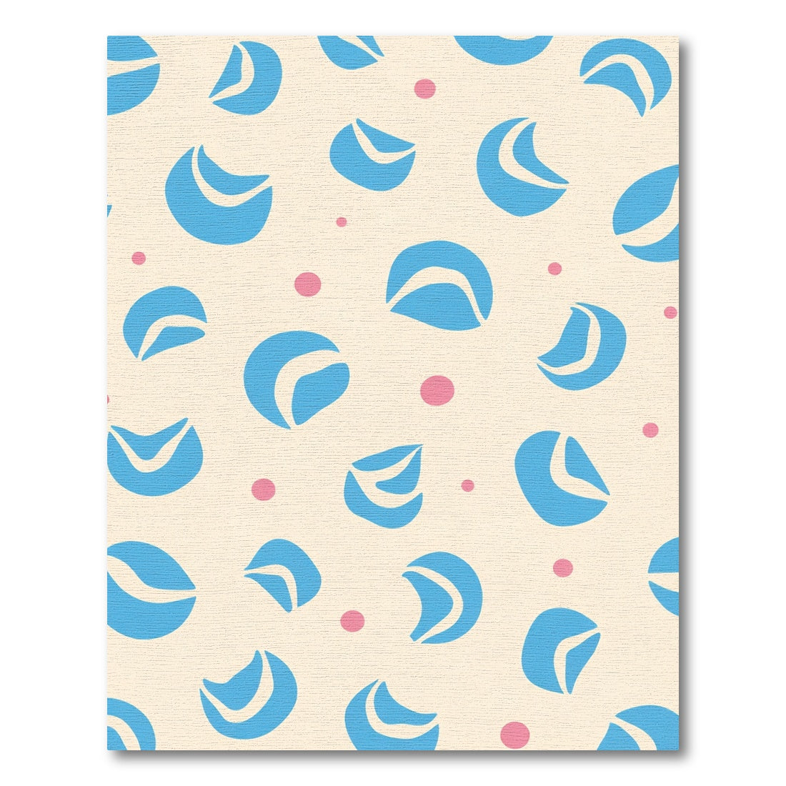Pastel Blue Abstract Shapes Dots Runner Rug