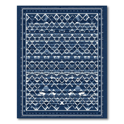 Indigo Diamond Intricate Border Rug