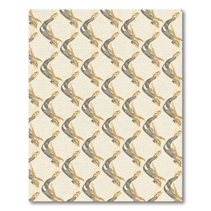 Taupe And Tan Interlocking Waves Rug