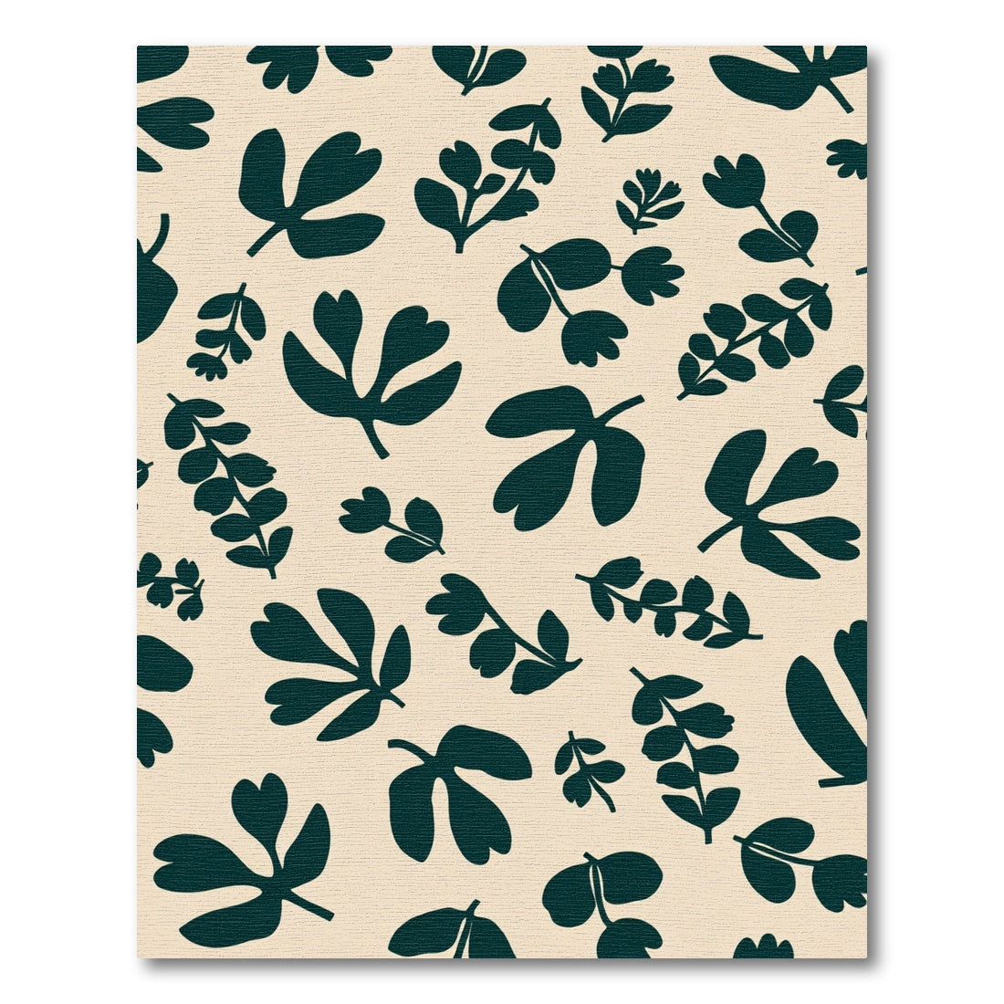 Navy Botanical Cluster Cream Rug