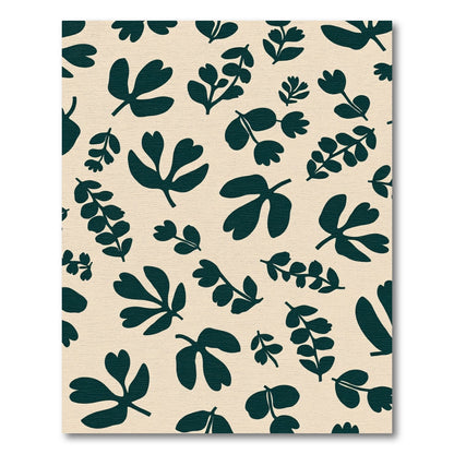 Navy Botanical Cluster Cream Rug