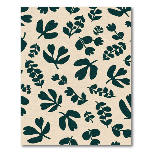 Navy Botanical Cluster Cream Rug