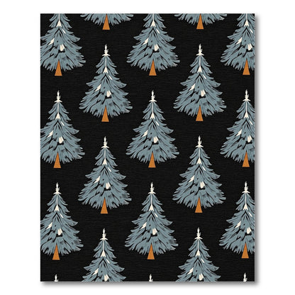 Gray Pine Forest Repeating Trees Rug
