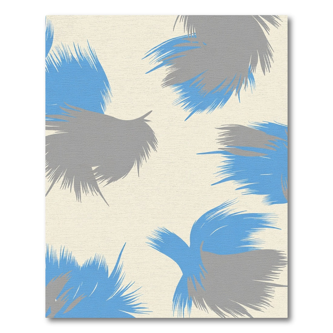 Blue Gray Feather Abstract Arrangement Rug