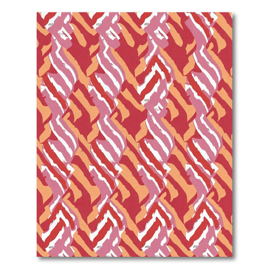Vibrant Red Pink Orange Swirl Rug