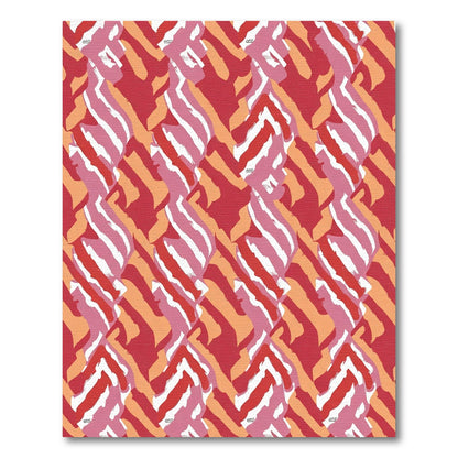 Vibrant Red Pink Orange Swirl Rug