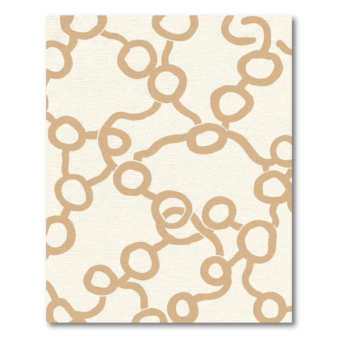 Neutral Tan Link Chain Circle Rug