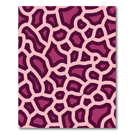 Crimson Pink Organic Cell Pattern Rug