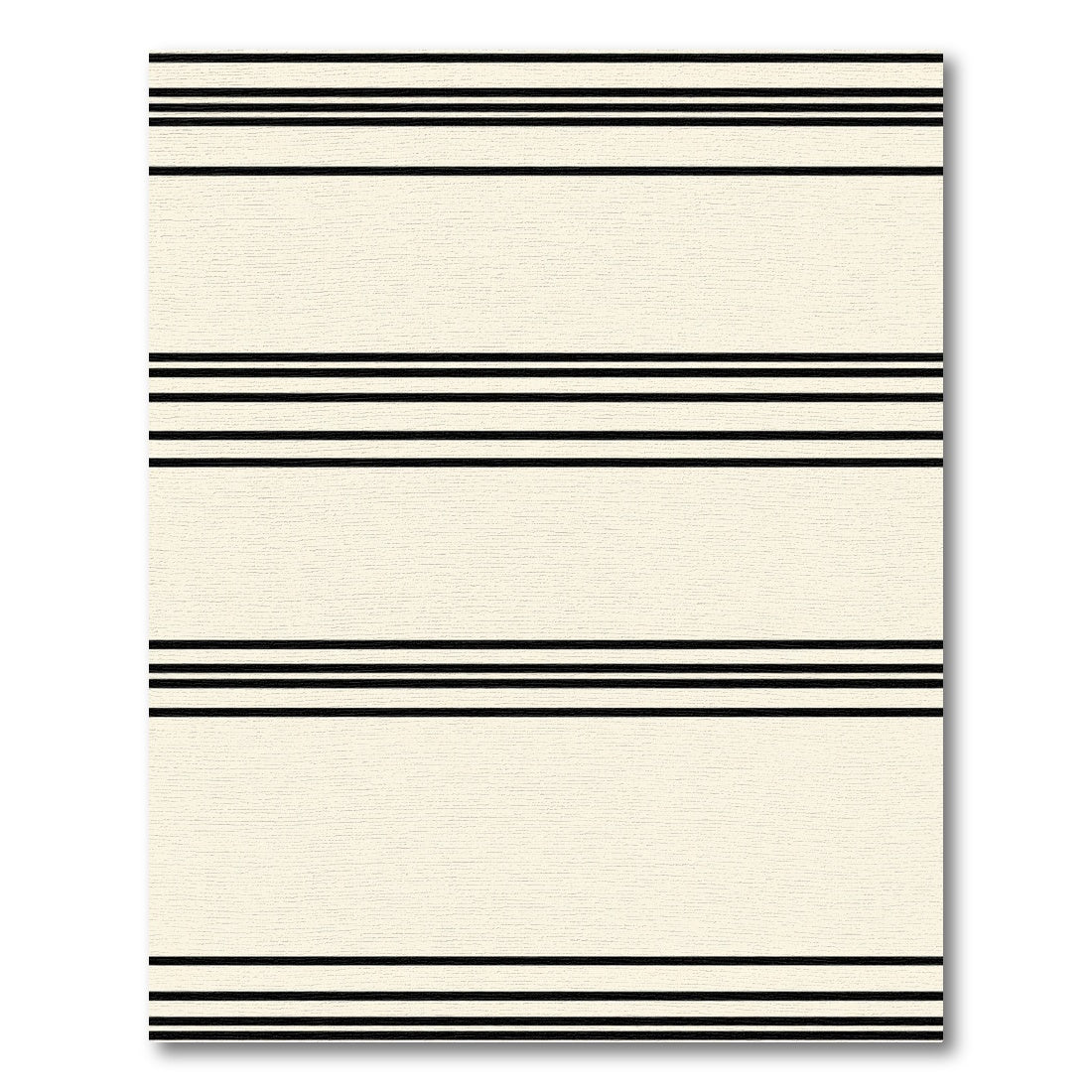Cream Black Thin Stripe Rug