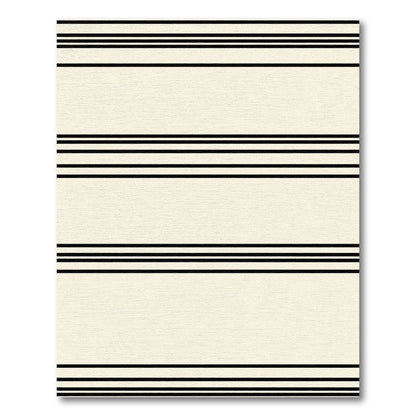 Cream Black Thin Stripe Rug