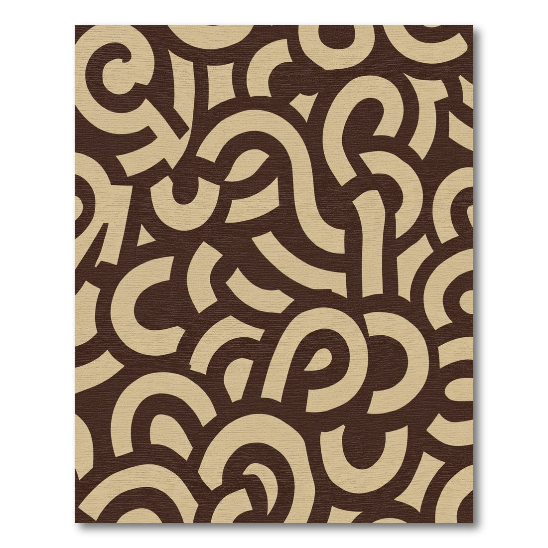 Warm Brown Beige Swirl Composition Rug