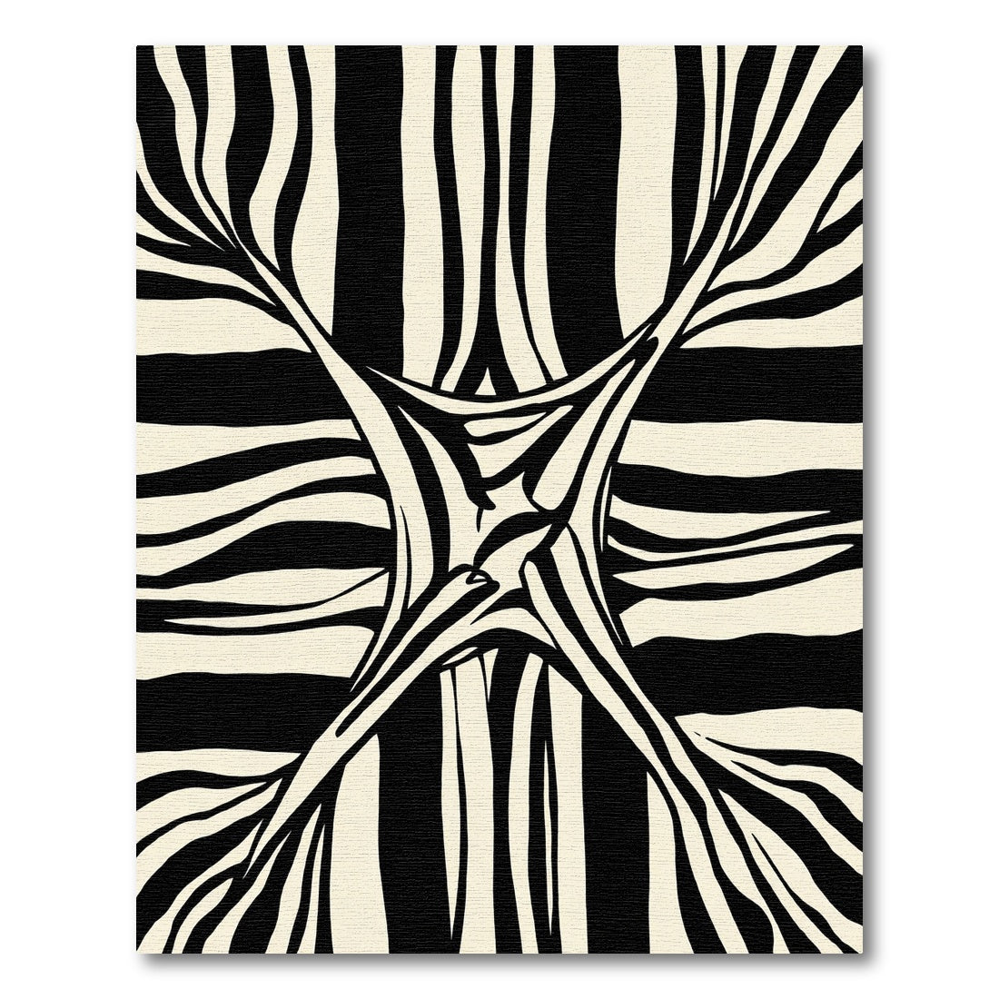 Dramatic Black Cream Zebra Stripe Rug