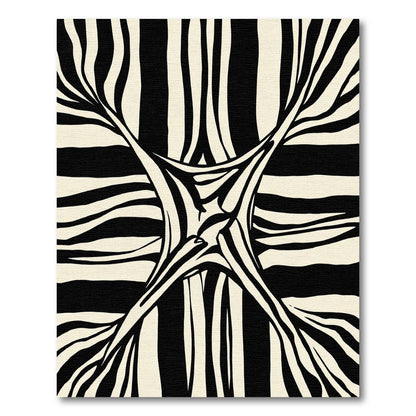 Dramatic Black Cream Zebra Stripe Rug