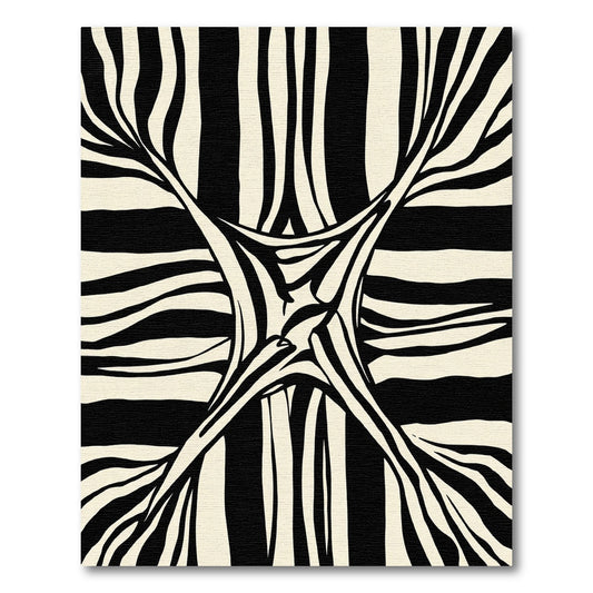 Dramatic Black Cream Zebra Stripe Rug