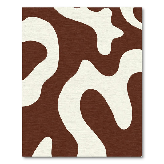 Brown White Organic Blob Rug