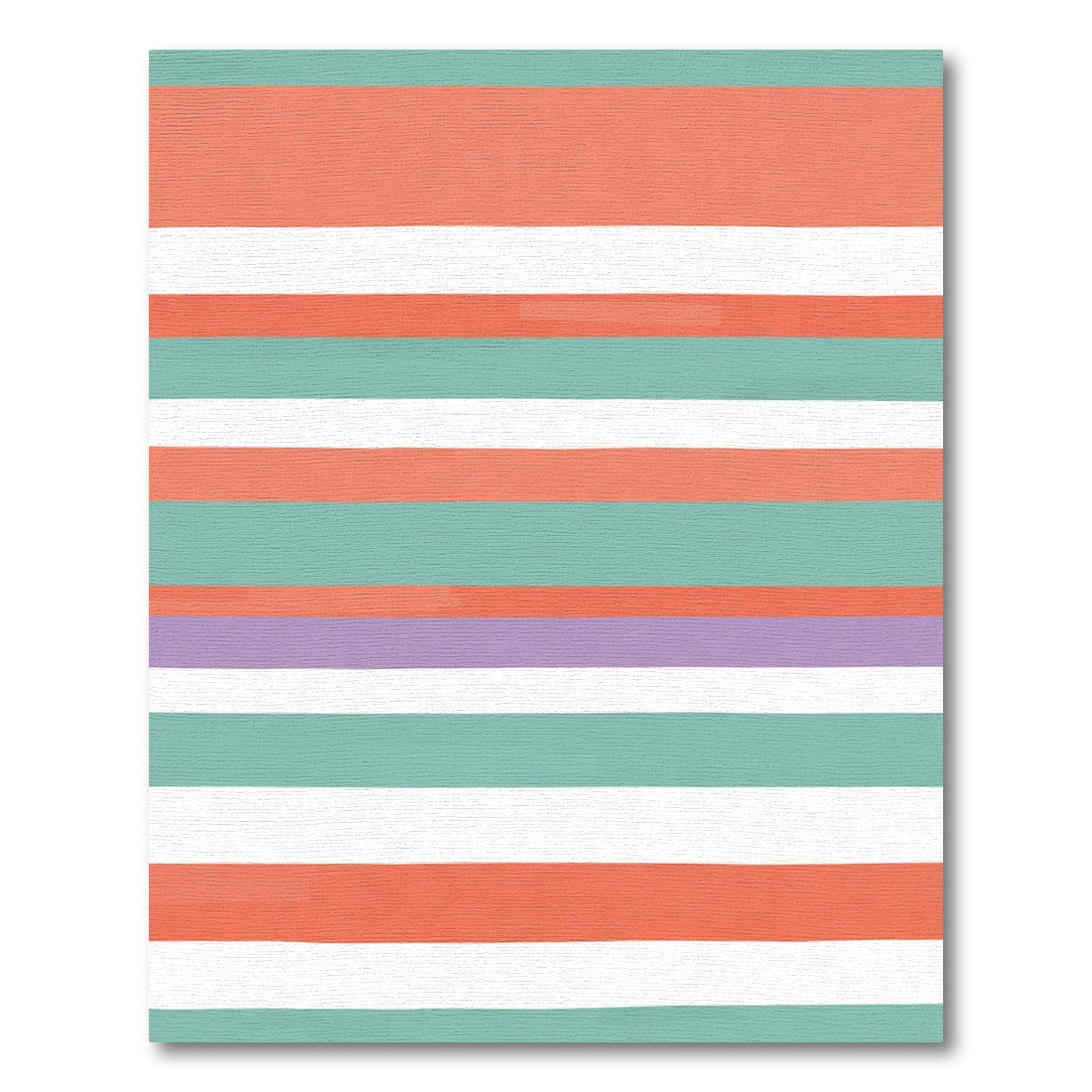 Coral Mint Lavender Striped Harmony Rug