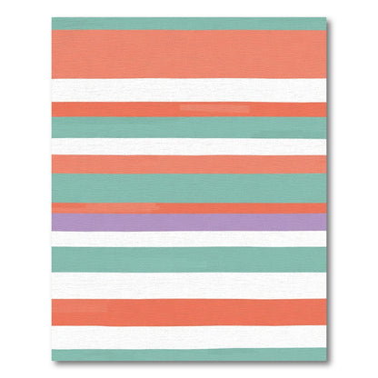 Coral Mint Lavender Striped Harmony Rug