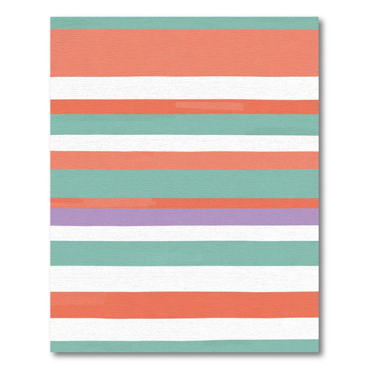 Coral Mint Lavender Striped Harmony Rug
