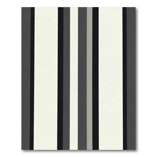 Modern Charcoal Cream Vertical Stripe Rug