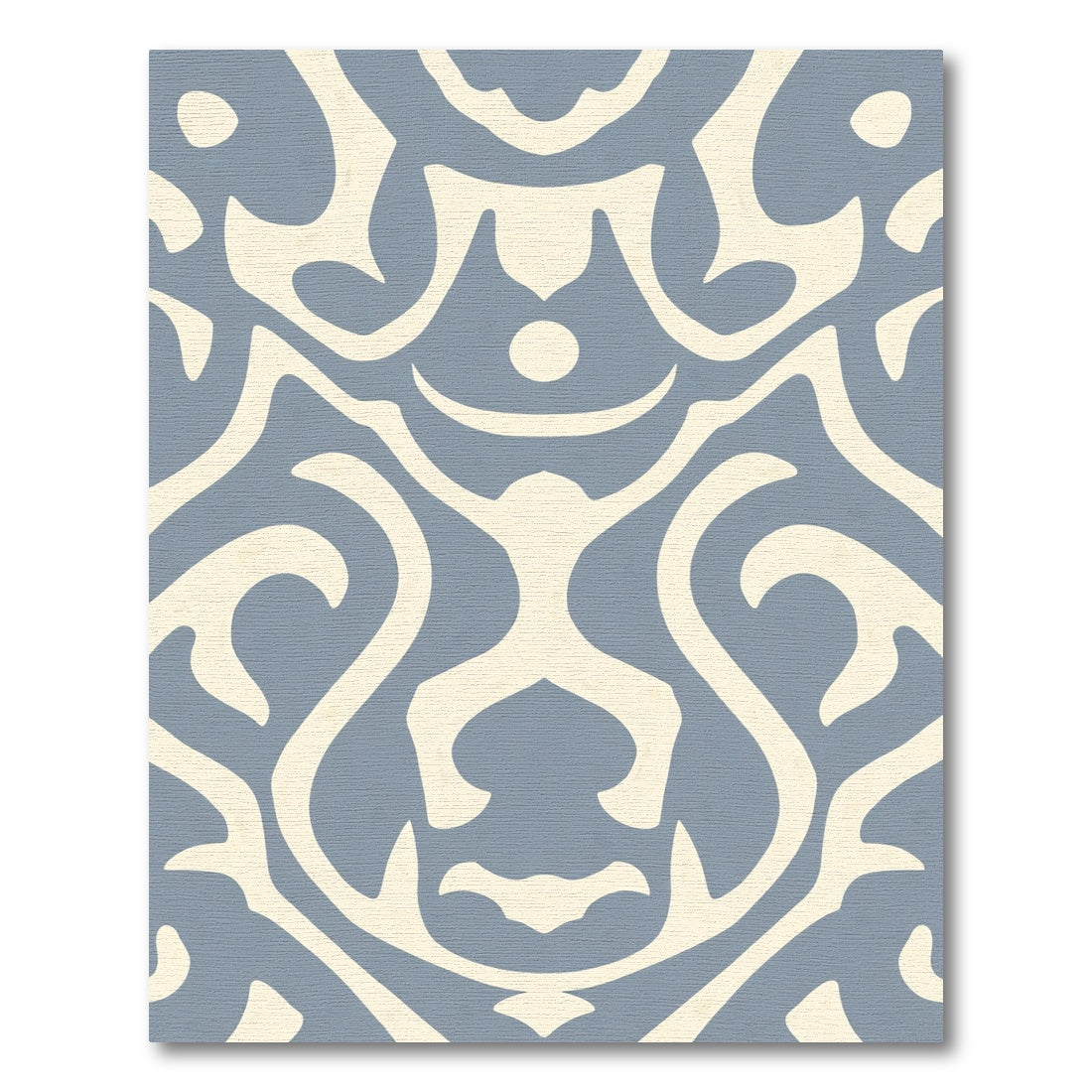 Pale Blue Cream Abstract Figure Rug