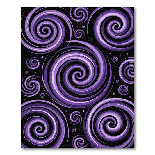 Abstract Cosmic Purple Vortex Swirl Rug