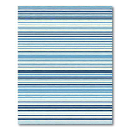 Nautical Blue Cream Striped Horizon Rug