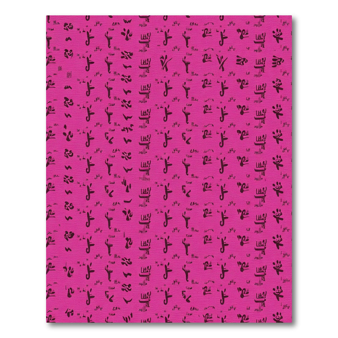 Bold Magenta Hieroglyphic Scatter Rug