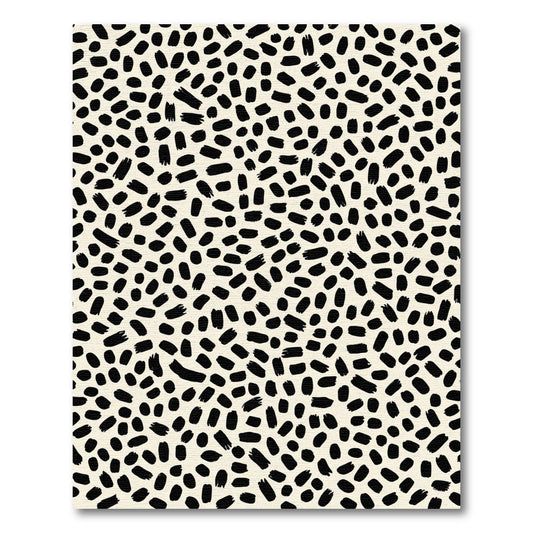 Whimsical Black Brushstroke Scatter Rug