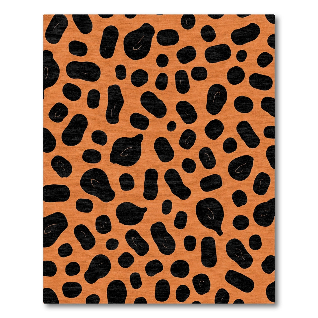 Orange Black Spotty Animal Print Rug