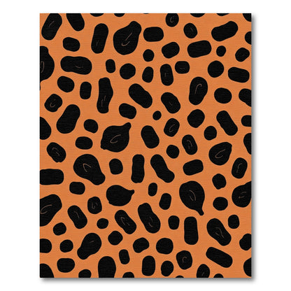Orange Black Spotty Animal Print Rug
