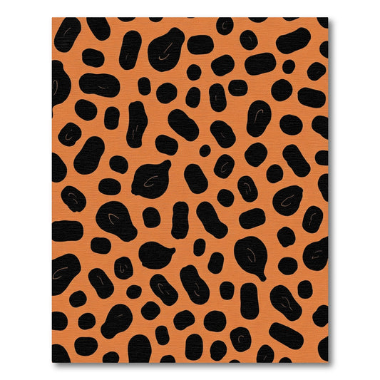 Orange Black Spotty Animal Print Rug