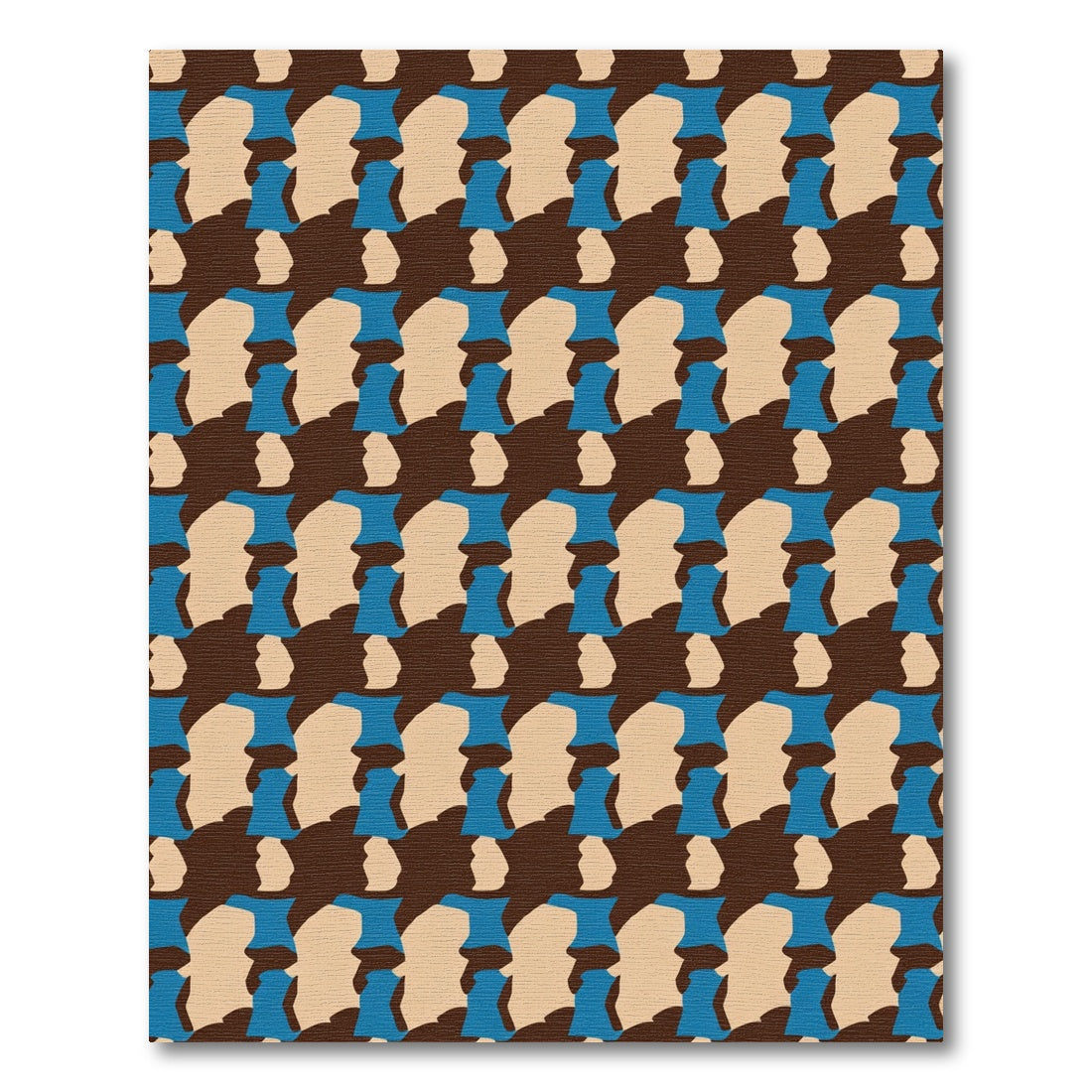 Abstract Beige Blue Brown Shapes Rug
