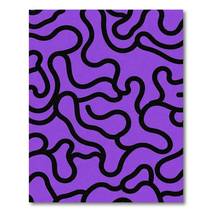 Vibrant Purple Organic Swirl Rug