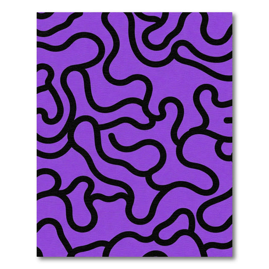 Vibrant Purple Organic Swirl Rug
