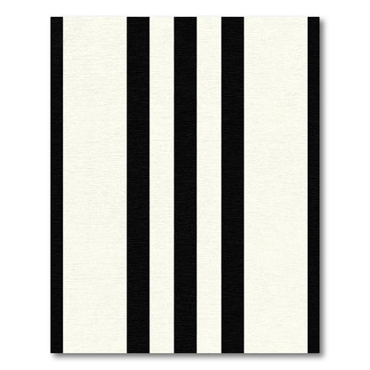Modern Black Ivory Vertical Stripes Rug