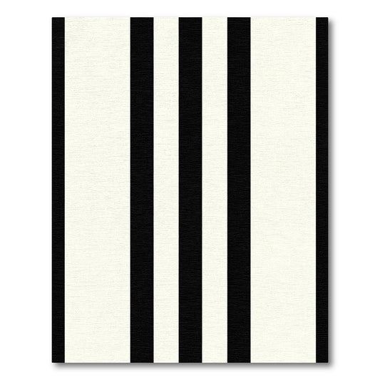 Modern Black Ivory Vertical Stripes Rug