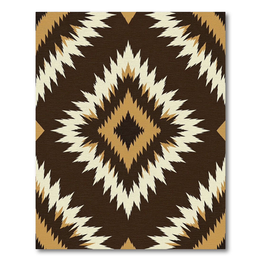 Brown and Gold Aztec Diamond Rug