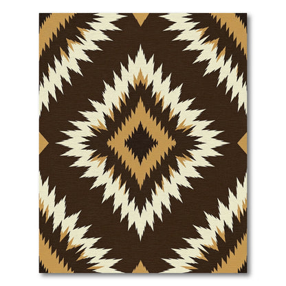 Brown and Gold Aztec Diamond Rug