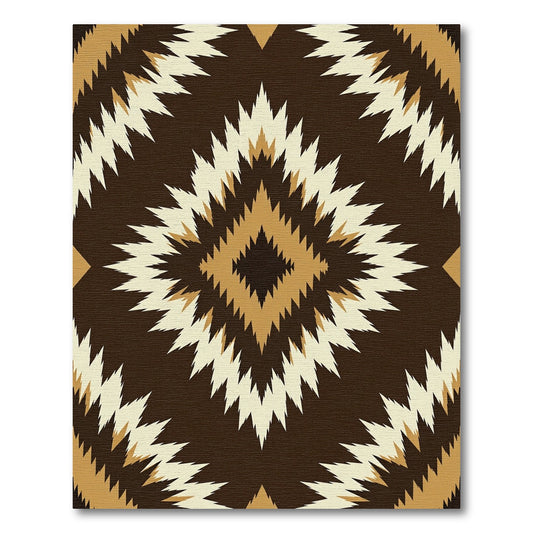 Brown and Gold Aztec Diamond Rug