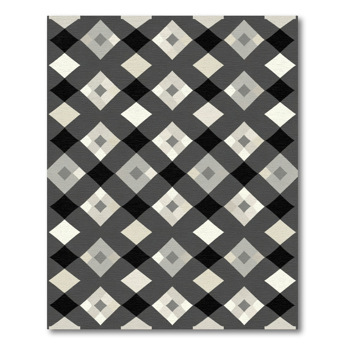 Modern Diamond Lattice Gray Rug