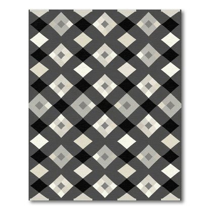 Modern Diamond Lattice Gray Rug