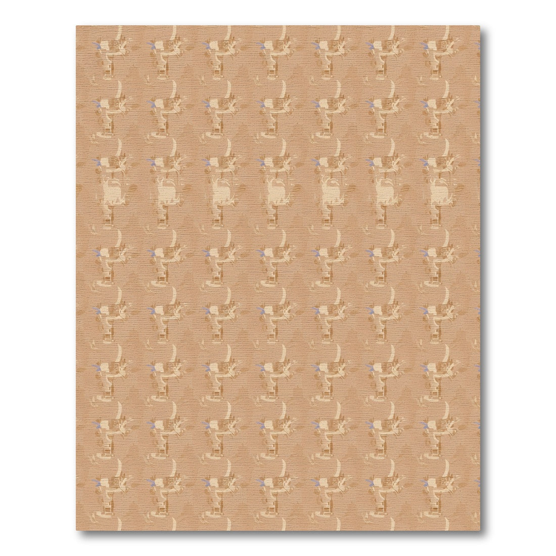 Brown Hieroglyphic Figures Repeating Arrangement Rug