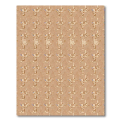Brown Hieroglyphic Figures Repeating Arrangement Rug