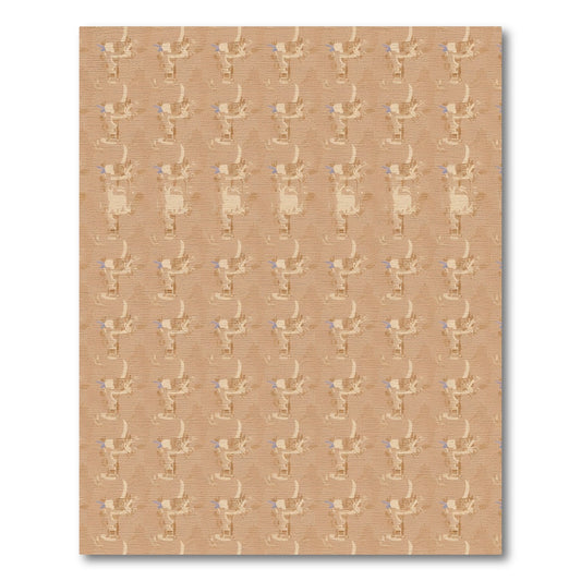 Brown Hieroglyphic Figures Repeating Arrangement Rug