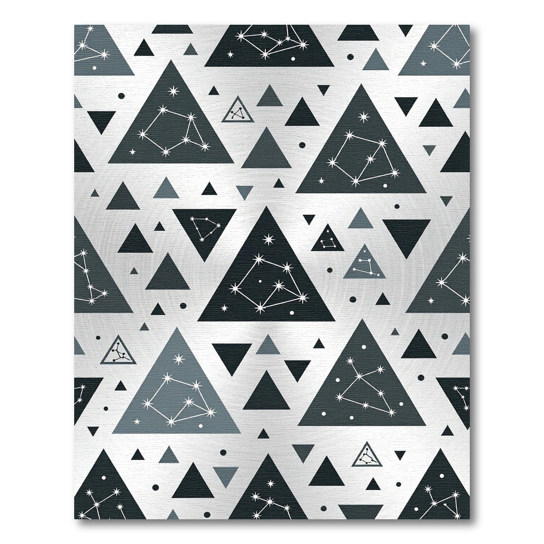 Cosmic Gray Triangle Constellation Rug