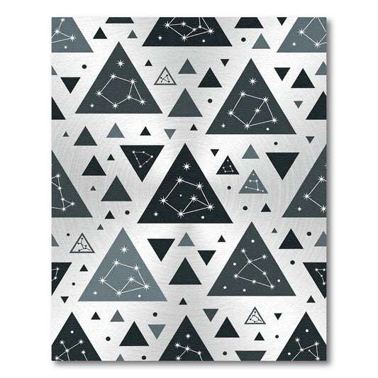 Cosmic Gray Triangle Constellation Rug
